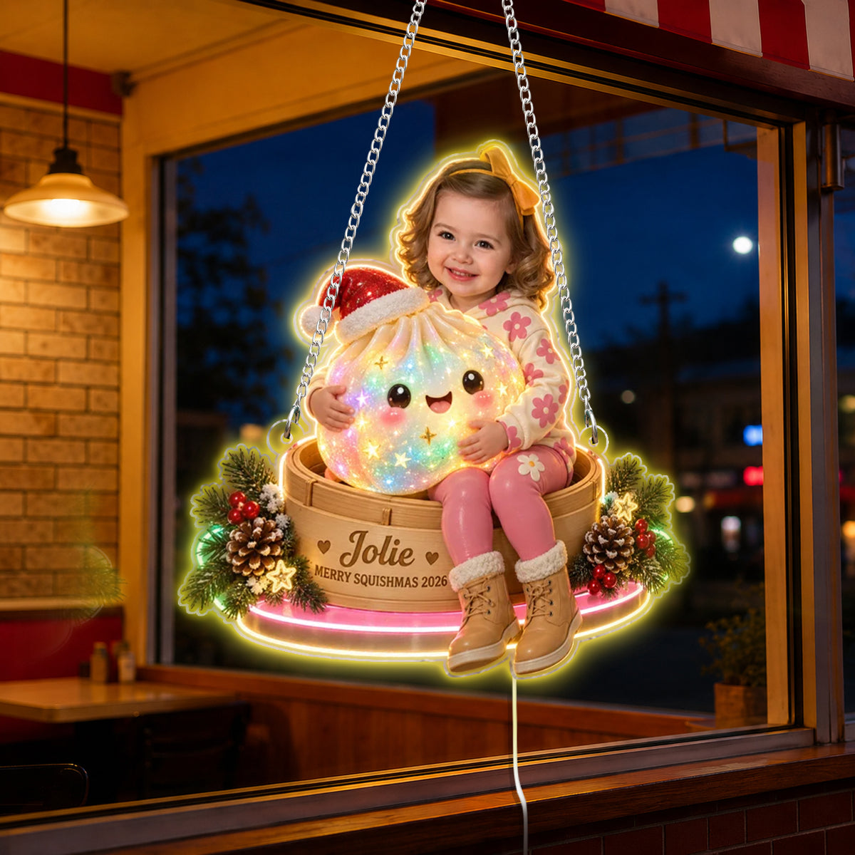 Merry Squishmas - Personalized Kid Neon LED Light Sign