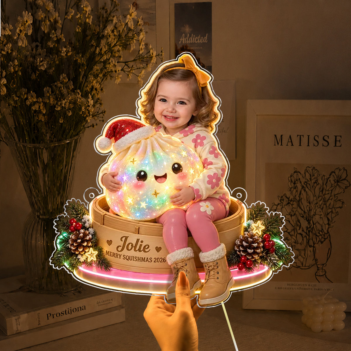 Merry Squishmas - Personalized Kid Neon LED Light Sign
