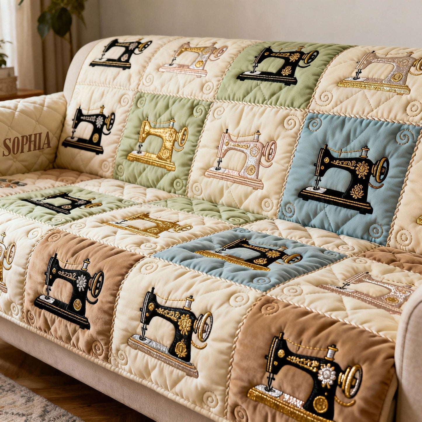 Couture personnalisée - Housse de canapé matelassée