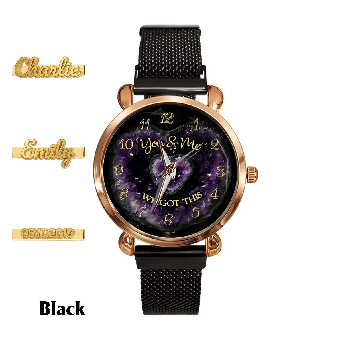 You & Me We Got This - Personalized Couple Women Hand Watch With Strap Charms