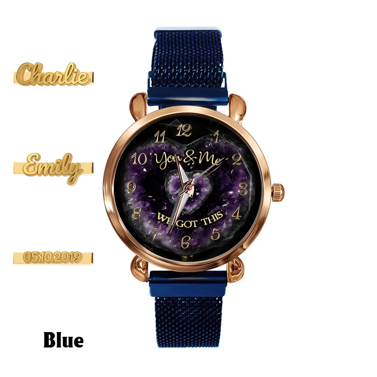 You & Me We Got This - Personalized Couple Women Hand Watch With Strap Charms