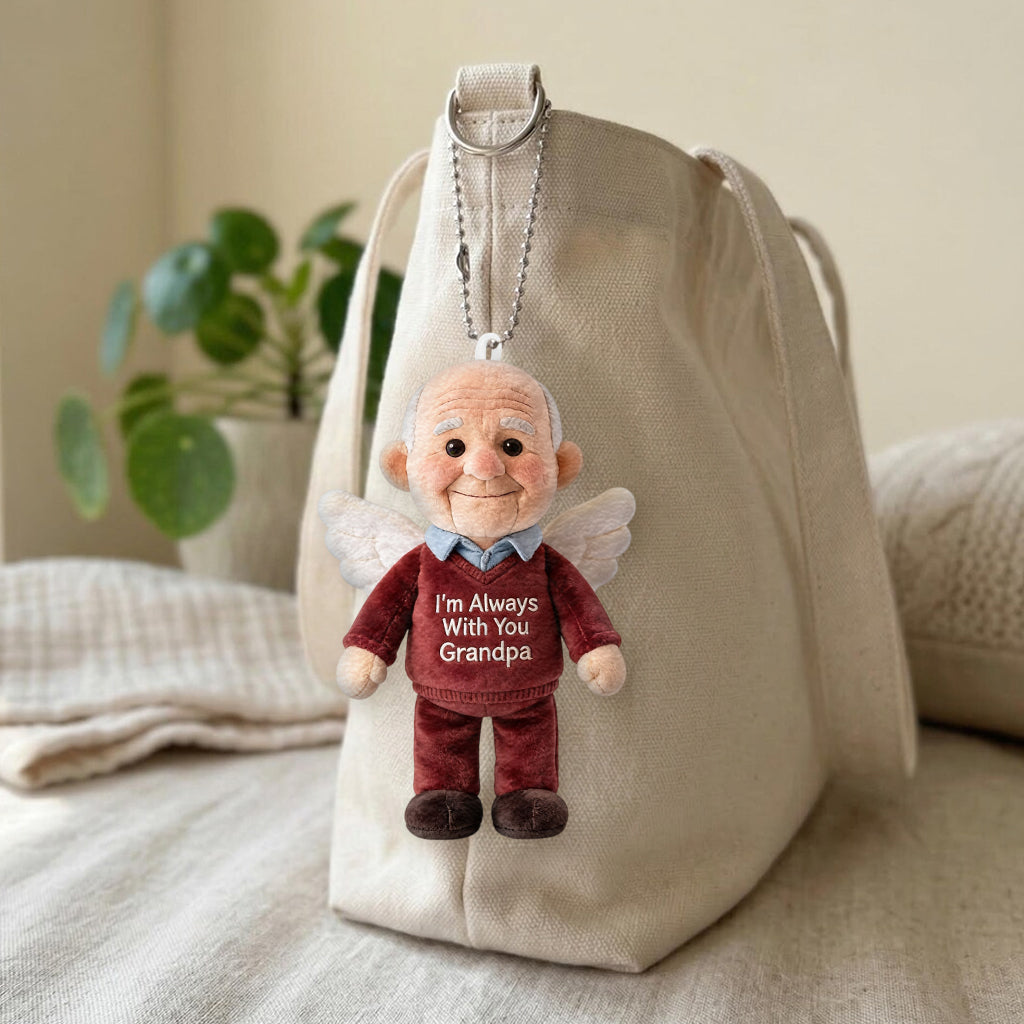 Immer bei Ihnen - Personalisierter Erinnerungs-Plüsch-Schlüsselanhänger