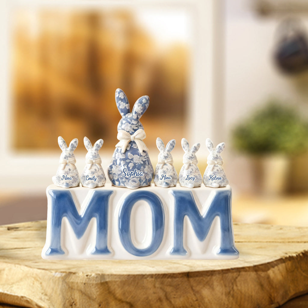 Élégante plaque acrylique personnalisée « Maman Lapin » pour grand-mère et enfants - Plaque en acrylique sur mesure pour maman