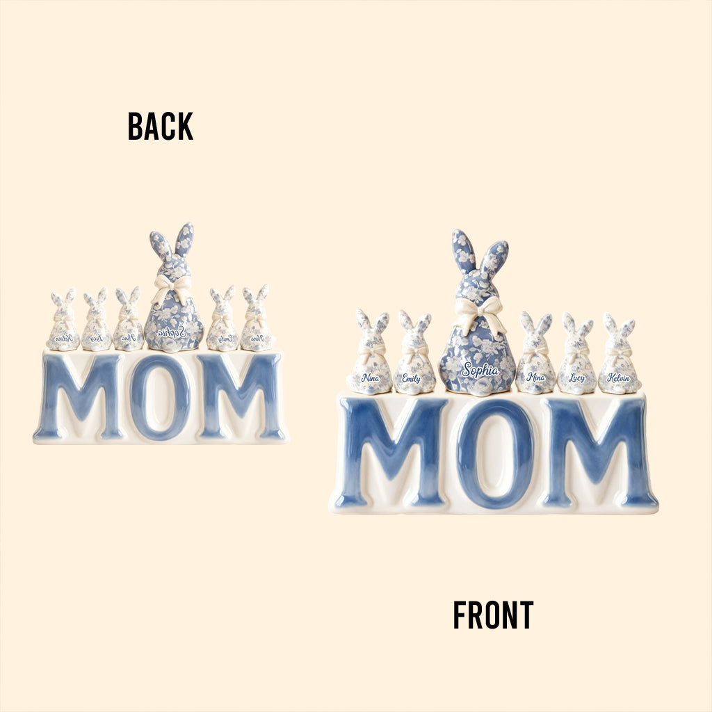 Élégante plaque acrylique personnalisée « Maman Lapin » pour grand-mère et enfants - Plaque en acrylique sur mesure pour maman