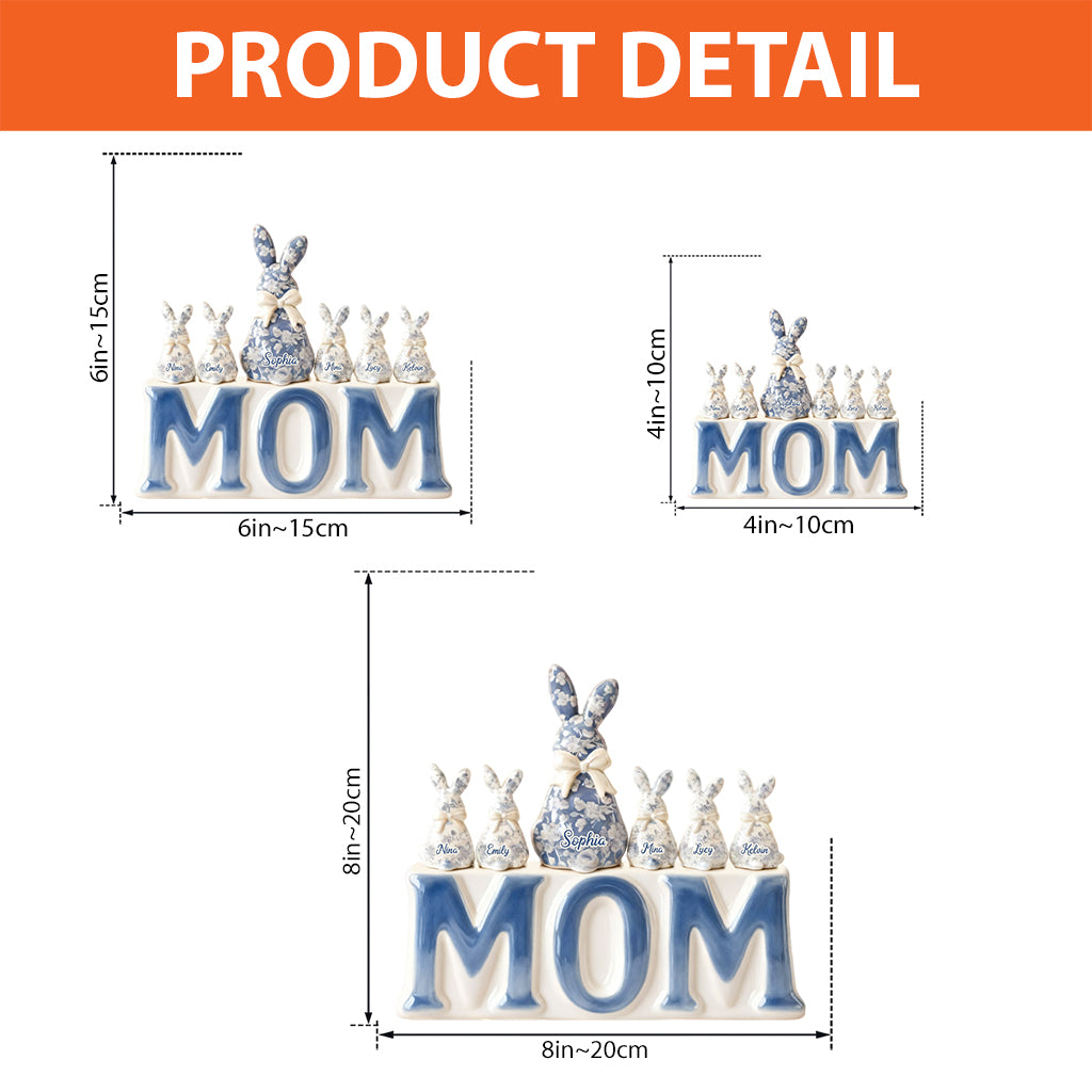 Élégante plaque acrylique personnalisée « Maman Lapin » pour grand-mère et enfants - Plaque en acrylique sur mesure pour maman