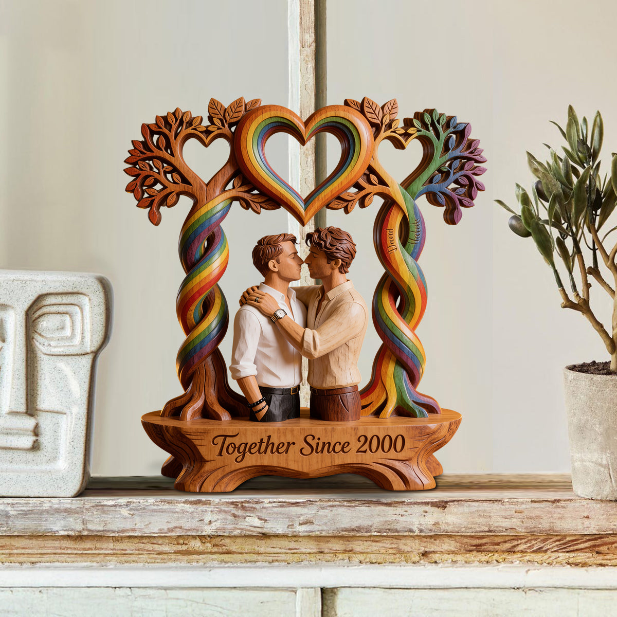 Plaque en Bois Personnalisée, L'Amour Est L'Amour - Soutien LGBT Personnalisé