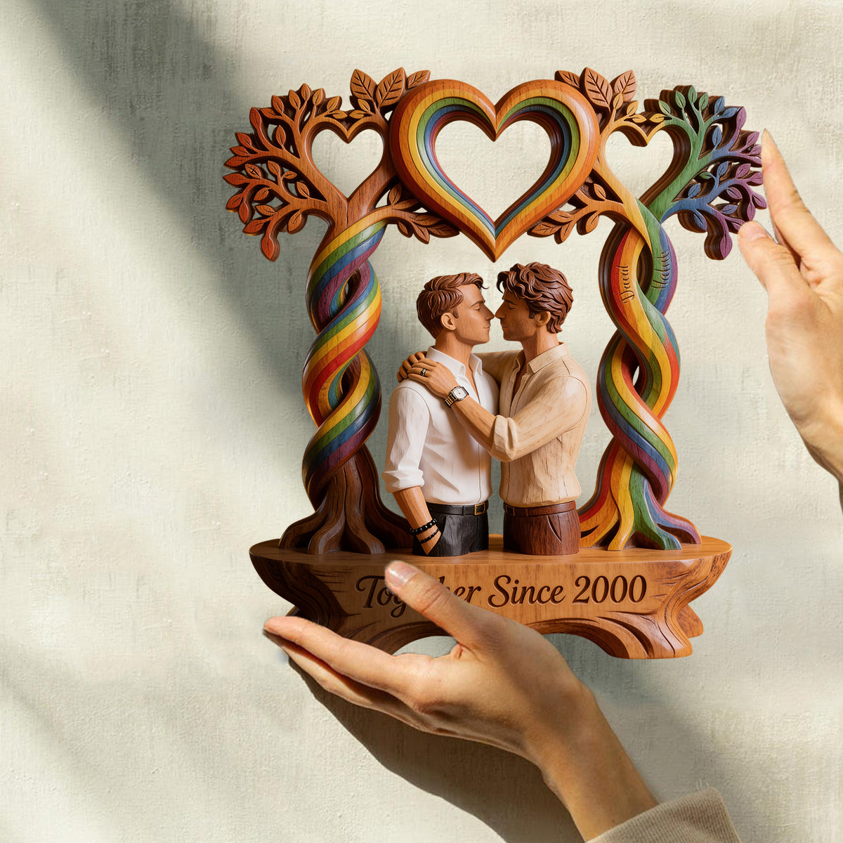 Plaque en Bois Personnalisée, L'Amour Est L'Amour - Soutien LGBT Personnalisé