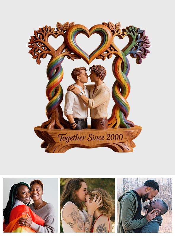 Plaque en Bois Personnalisée, L'Amour Est L'Amour - Soutien LGBT Personnalisé