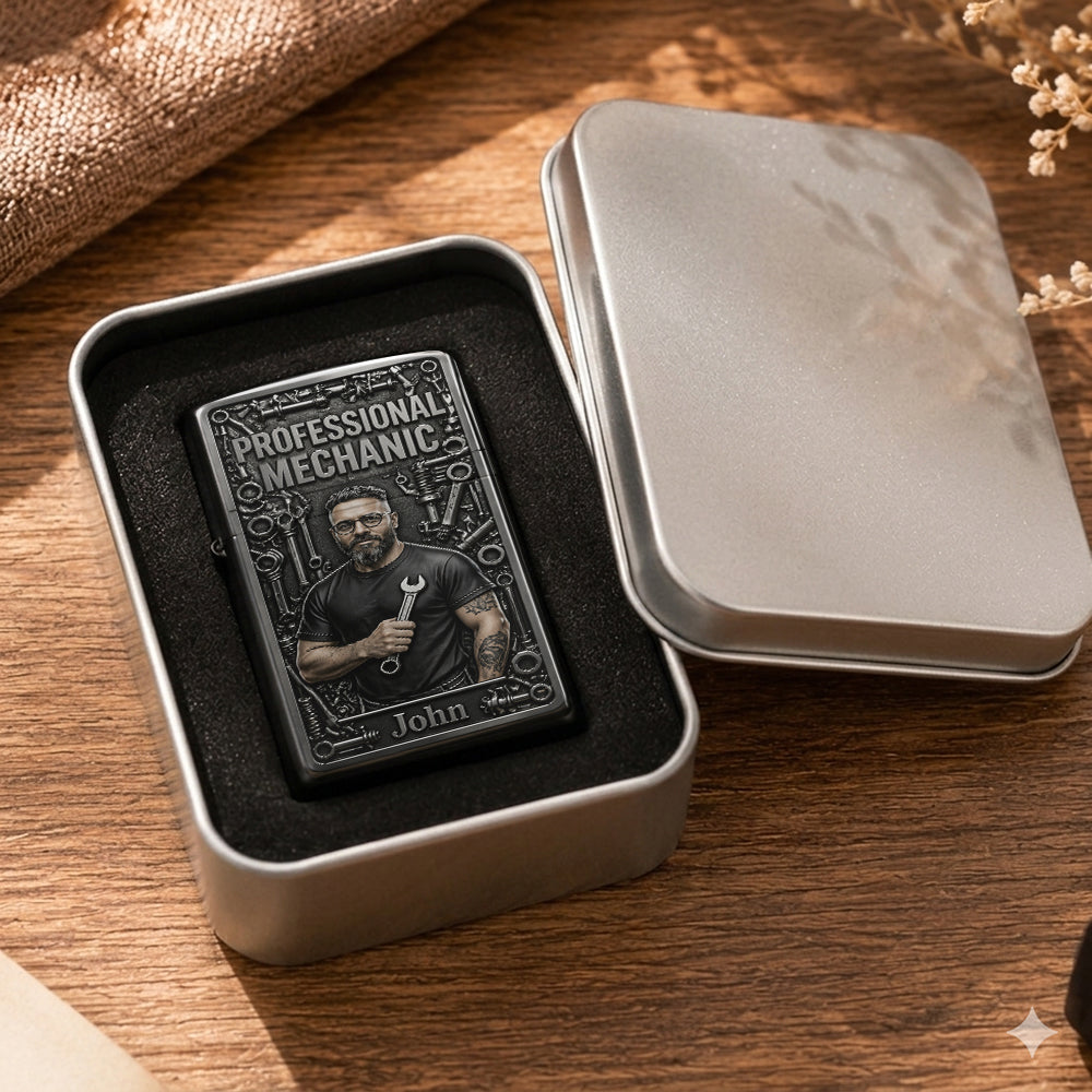 Garage Boss - Geschenk für Ehemann, für Vater - Personalisierter Mechaniker Feuerzeug