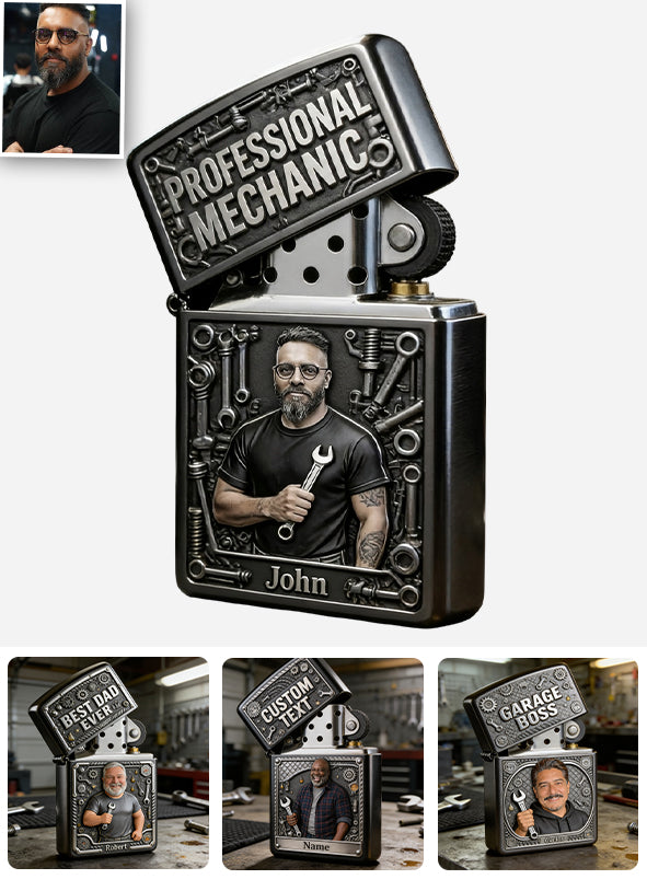 Garage Boss - Geschenk für Ehemann, für Vater - Personalisierter Mechaniker Feuerzeug