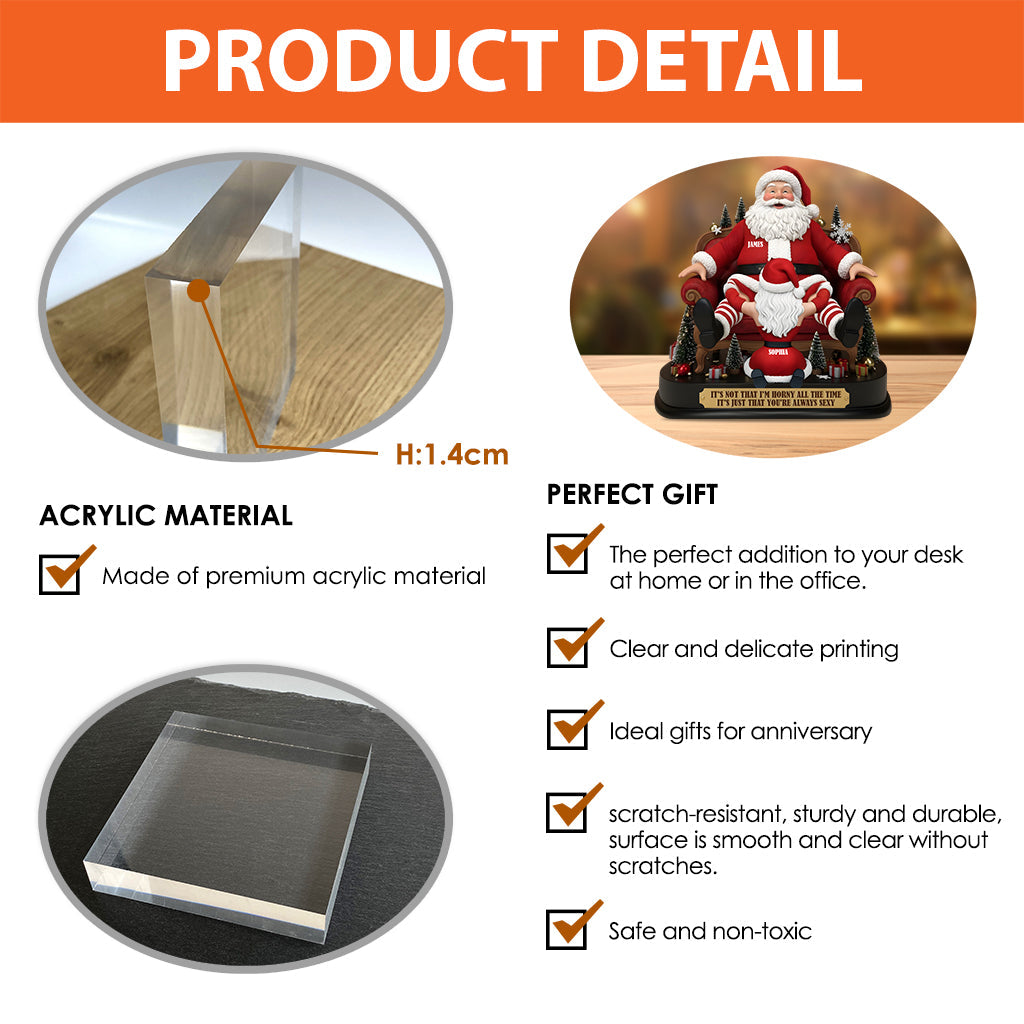 Santa Claus Funny Couple - Personalized Couple Custom Shaped Acrylic Plaque