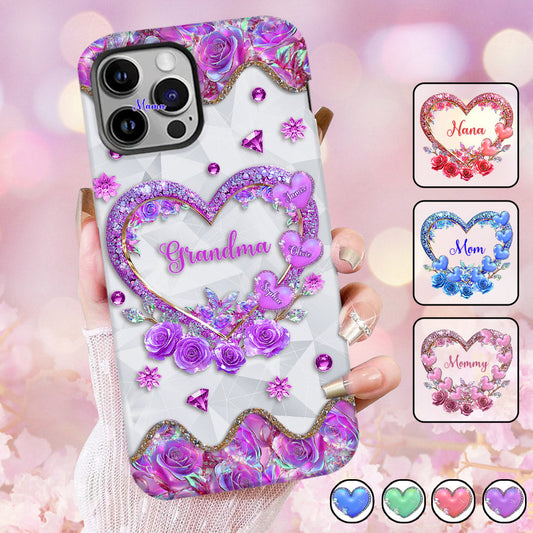 Grandma's Mom's Sweethearts - Personalized Grandma Full Print Phone Case