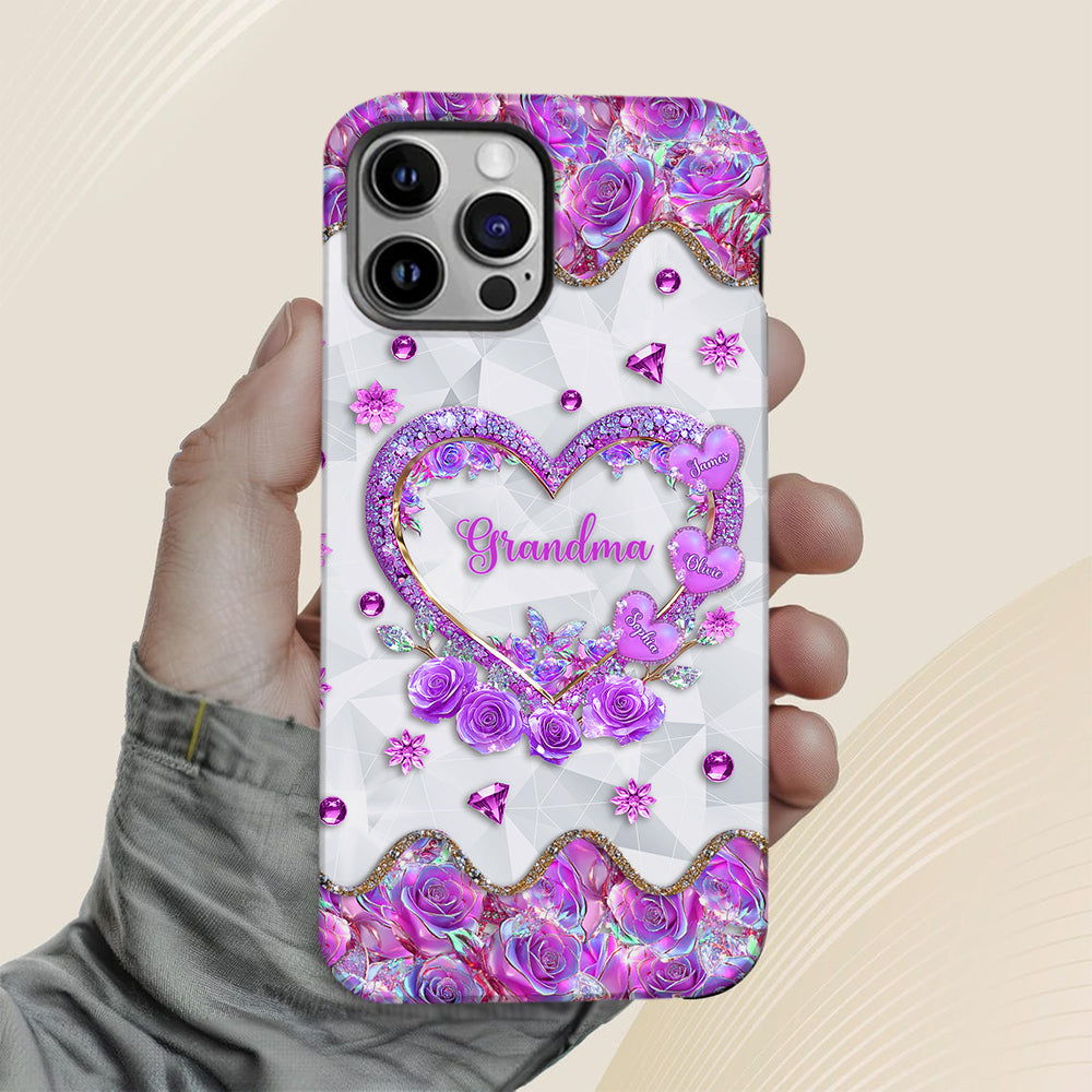 Grandma's Mom's Sweethearts - Personalized Grandma Full Print Phone Case