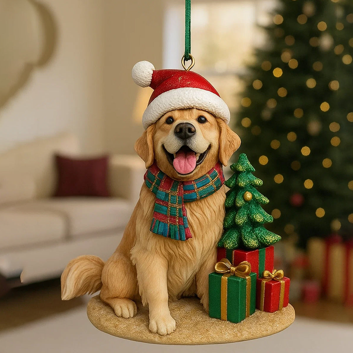 Noël pour chien - Figurine miniature 3D personnalisée avec un chien