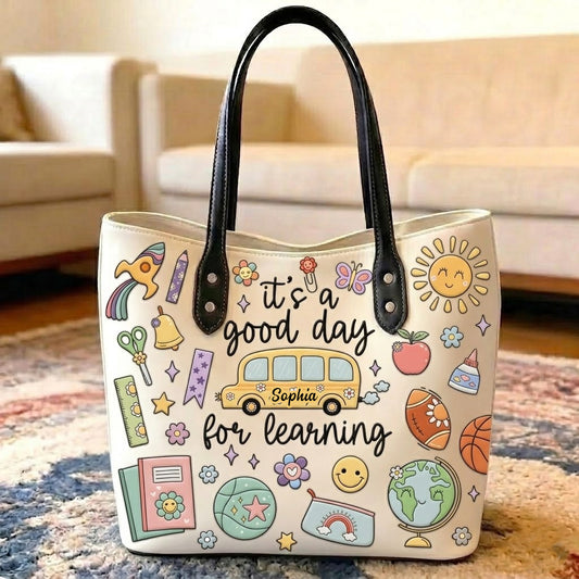 C'est un bon jour pour apprendre - Sac fourre-tout personnalisé pour enseignant