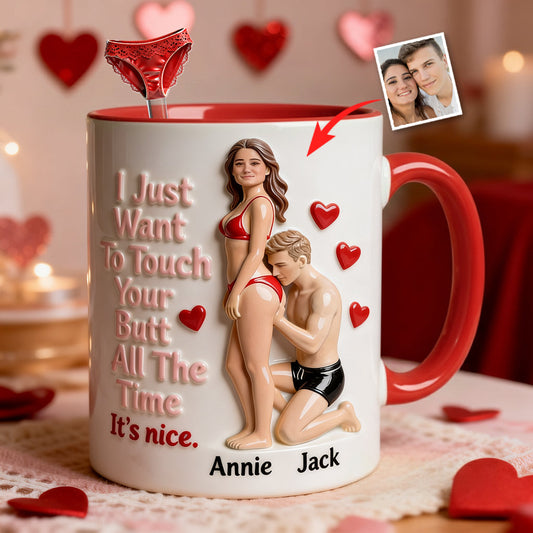 Individuell gestaltbar mit Foto – Personalisierte Tasse mit Acryl-Rührstäbchen für ein würziges Pärchen-Set