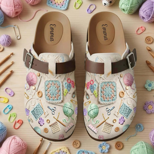 Le crochet me rend heureuse - Sabots personnalisés au crochet avec soutien de la voûte plantaire