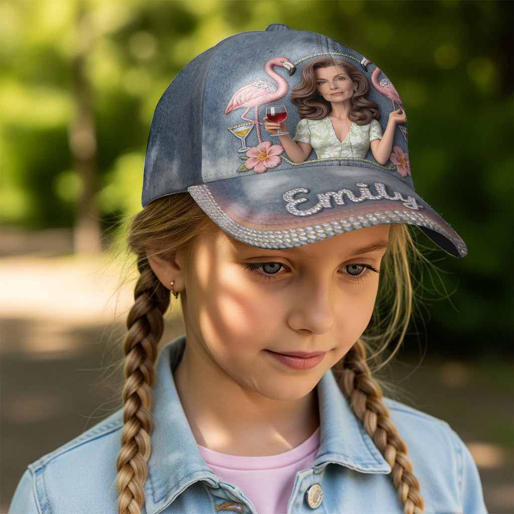 Photo Personnalisée - Casquette Classique Flamant Rose Personnalisée