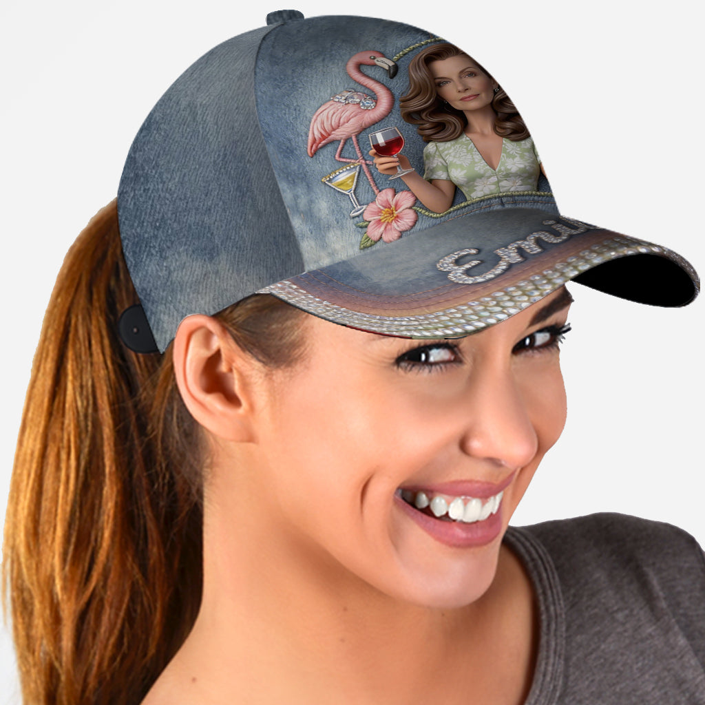 Photo Personnalisée - Casquette Classique Flamant Rose Personnalisée
