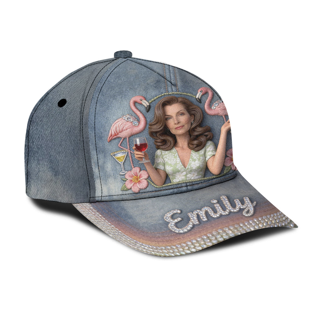 Photo Personnalisée - Casquette Classique Flamant Rose Personnalisée