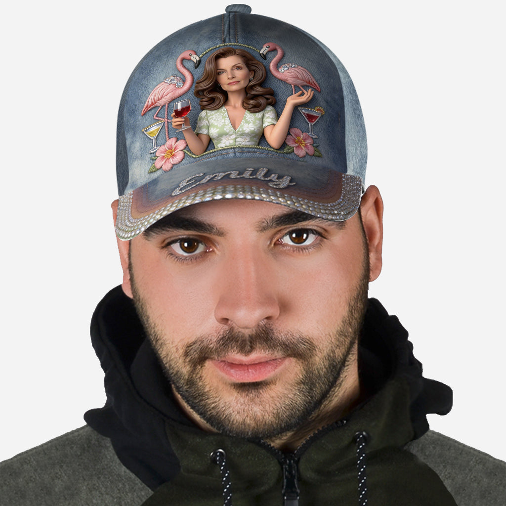 Photo Personnalisée - Casquette Classique Flamant Rose Personnalisée