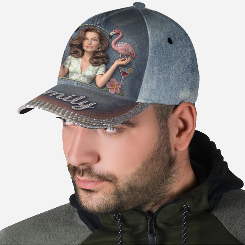 Photo Personnalisée - Casquette Classique Flamant Rose Personnalisée