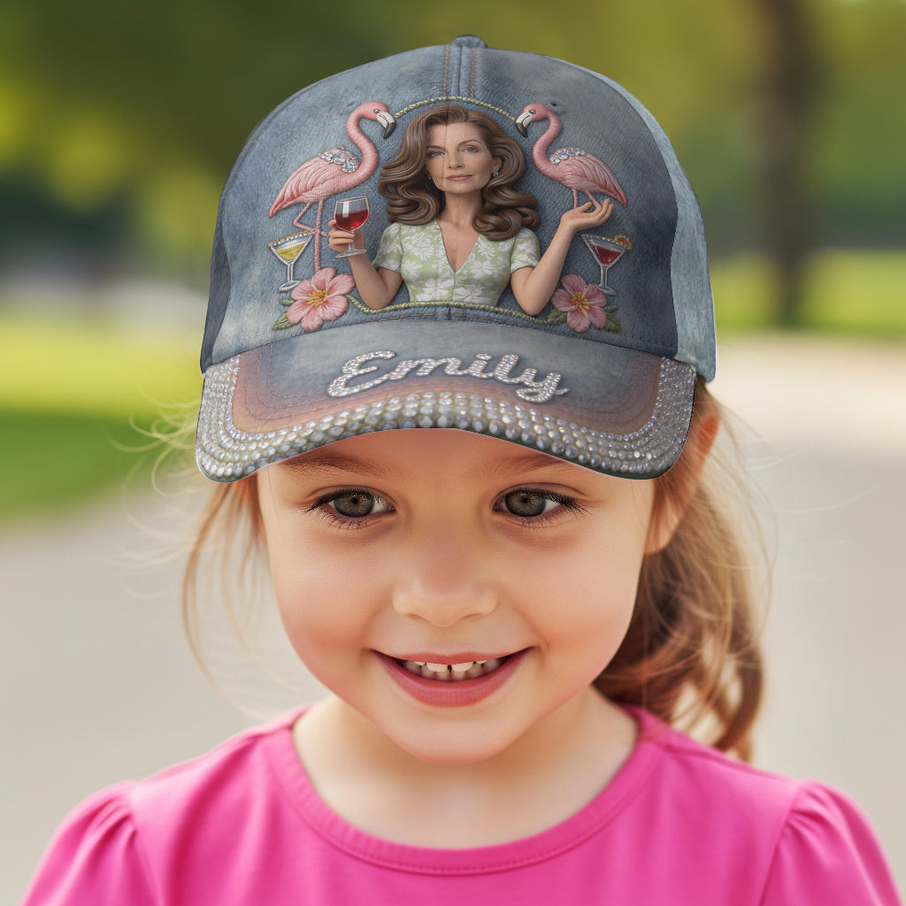 Photo Personnalisée - Casquette Classique Flamant Rose Personnalisée