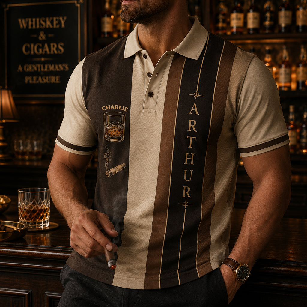 Whiskey & Cigar - Personalized Whisky Polo Shirt
