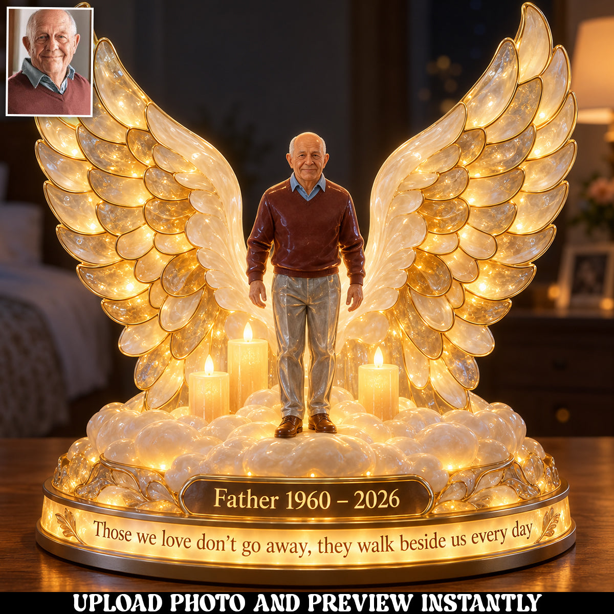 Personalized Memorial Gift, A Beautiful Keepsake to Honor a Loved One - Personalized Memorial Acrylic LED Night Light
