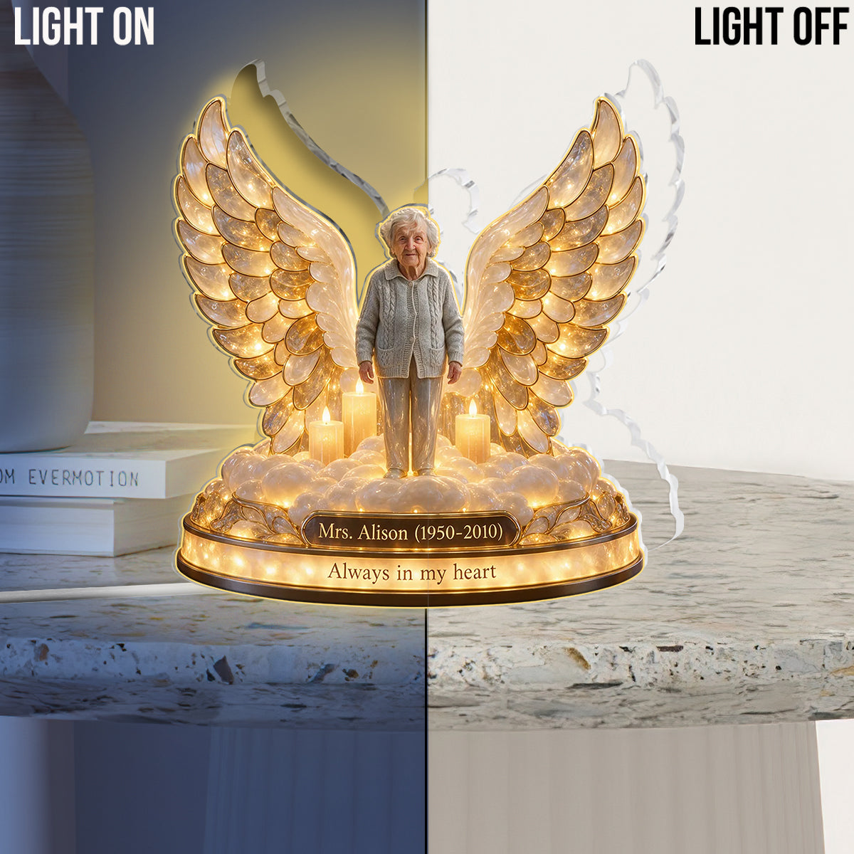 Personalized Memorial Gift, A Beautiful Keepsake to Honor a Loved One - Personalized Memorial Acrylic LED Night Light