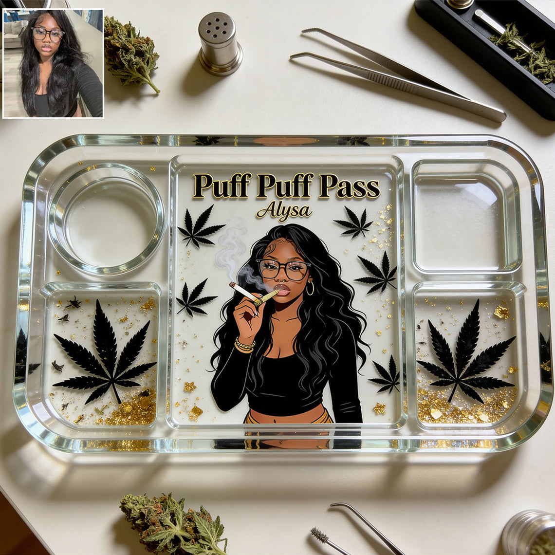 Personalisierbares Rolling Tray aus Ihrem Foto - Individuelles Weed Tray