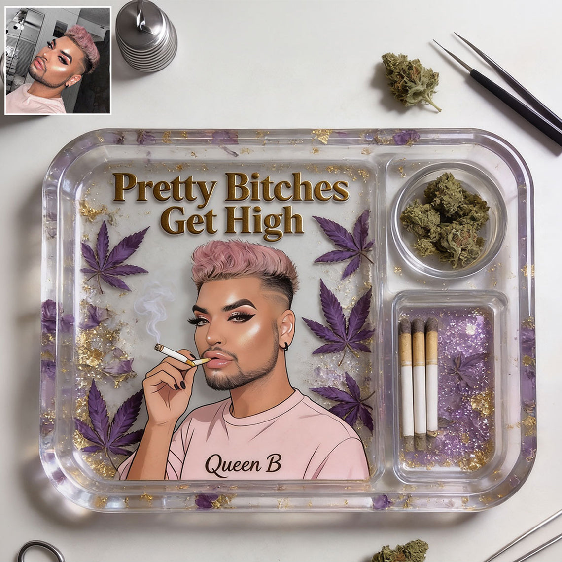 Personalisierbares Rolling Tray aus Ihrem Foto - Individuelles Weed Tray