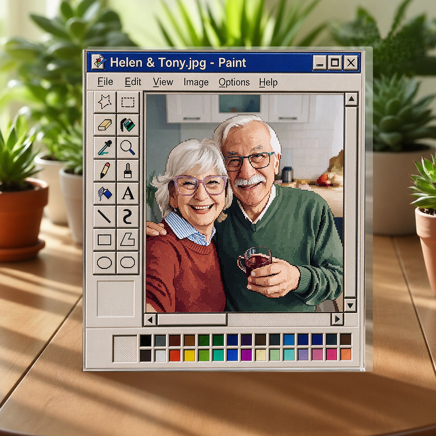 Paint Couple Retro - Personalized Couple 2-Side Printed Acrylic Plaque