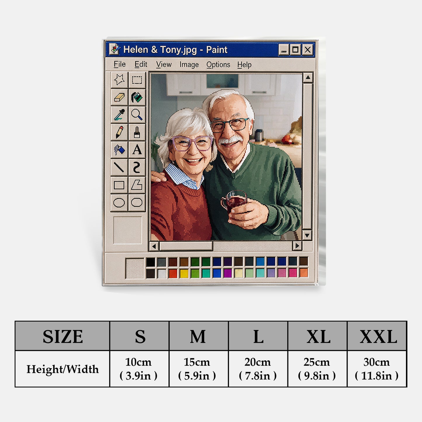 Paint Couple Retro - Personalized Couple 2-Side Printed Acrylic Plaque