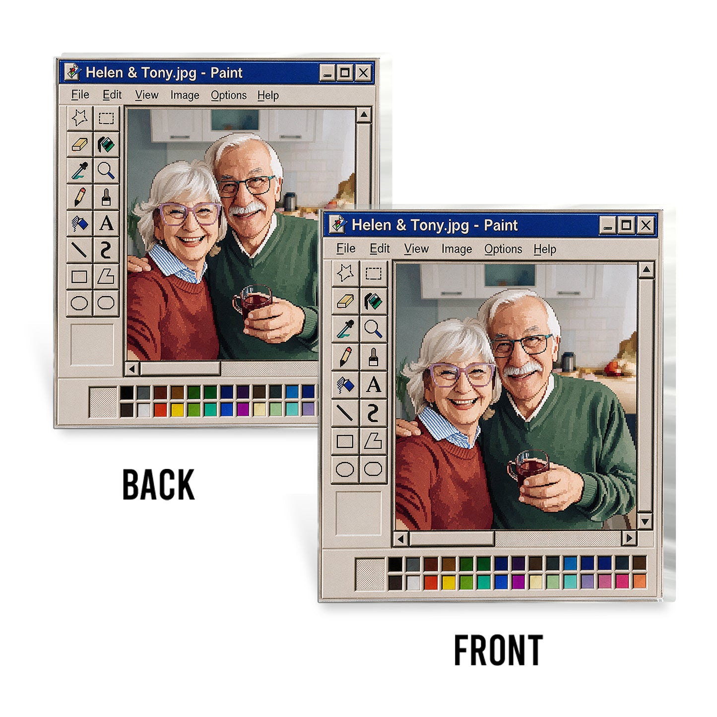 Paint Couple Retro - Personalized Couple 2-Side Printed Acrylic Plaque