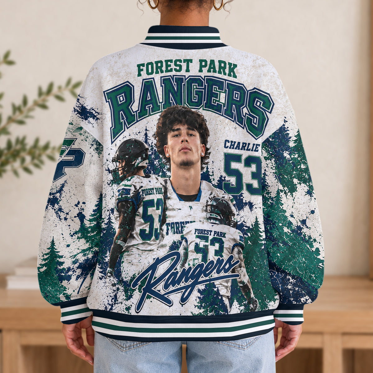 College Football Team - Personalisierter Football Mock Neck Sweatshirt
