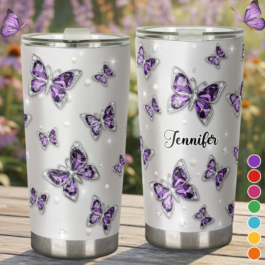 Gobelet papillon personnalisé « J’adore les papillons »
