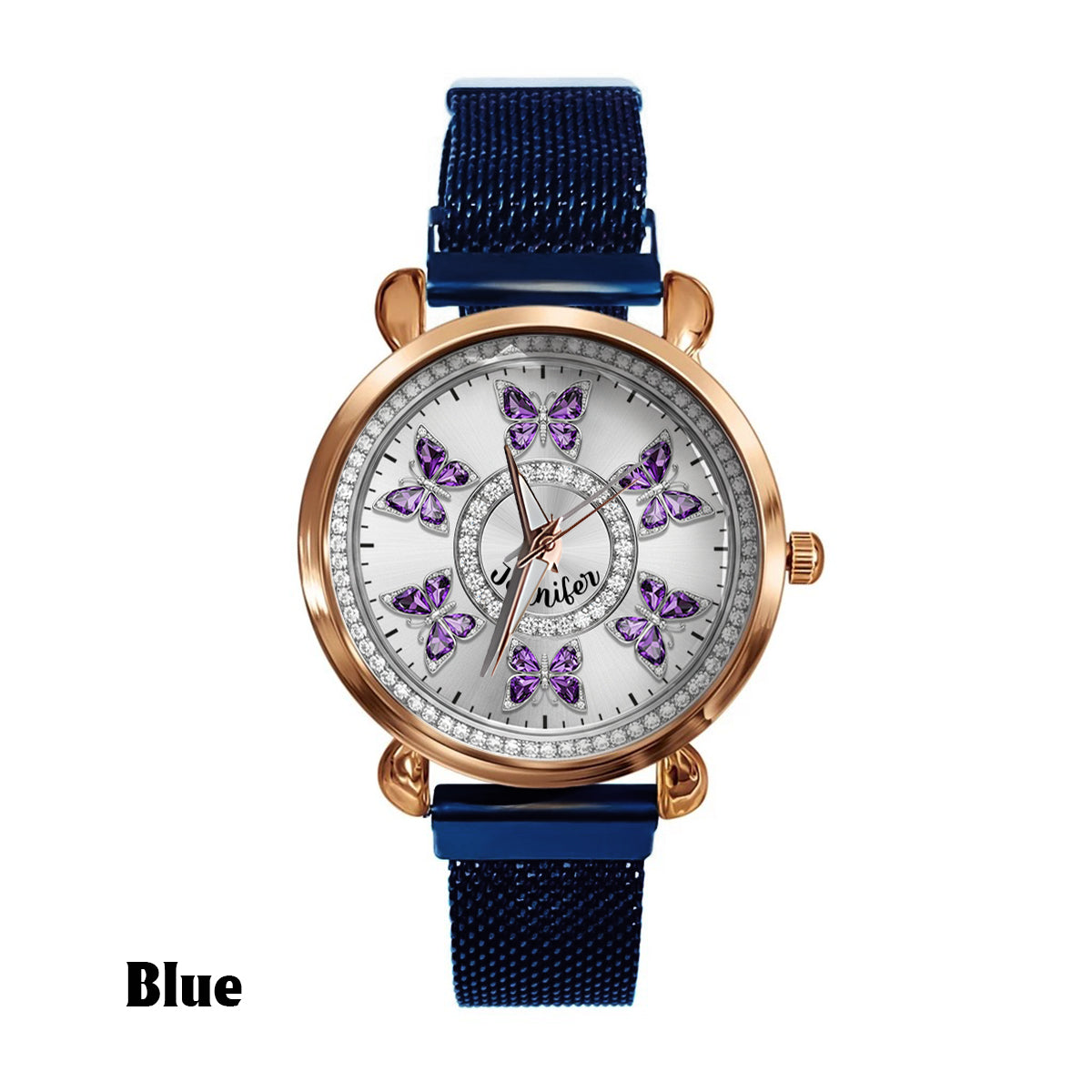 Montre-bracelet personnalisée pour femme « Papillons d'amour » -