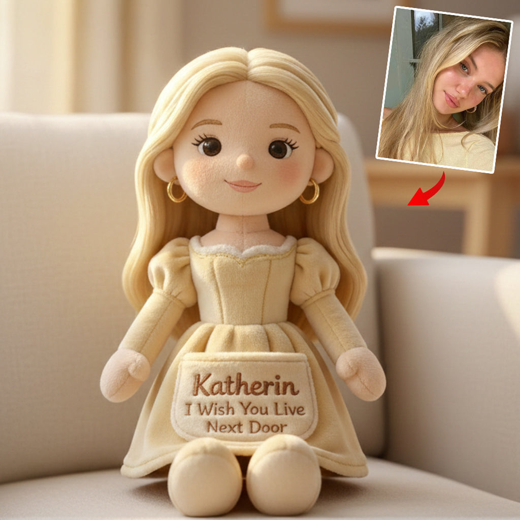 I Wish You Live Next Door - Personalized Bestie Faux Fur Shaped Pillow