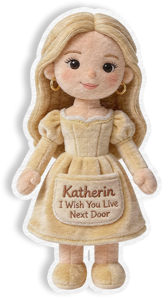 I Wish You Live Next Door - Personalized Bestie Faux Fur Shaped Pillow