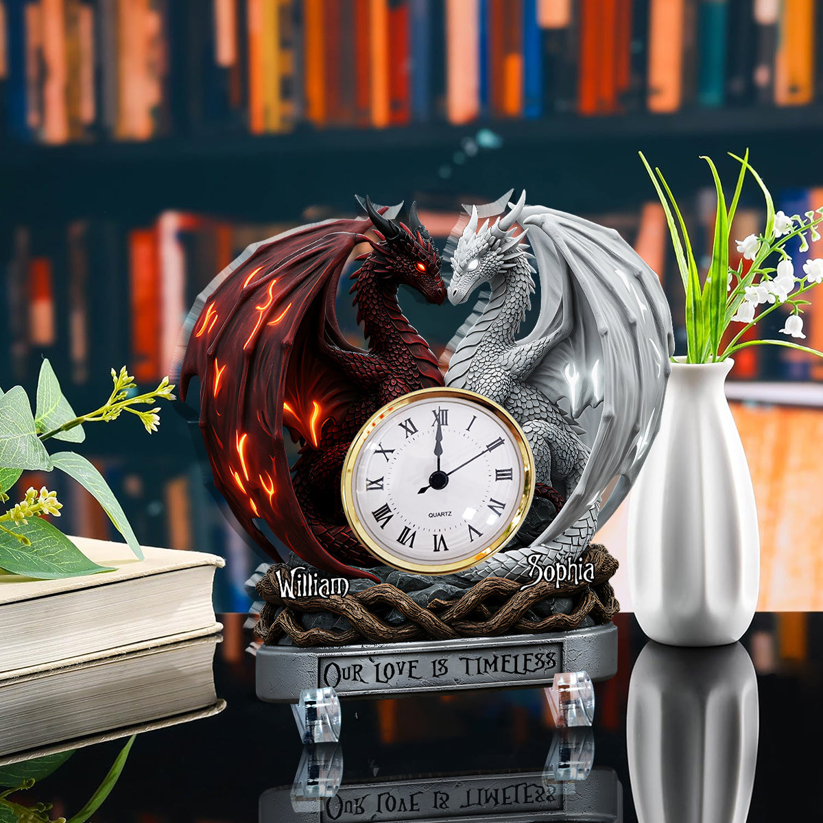 Our Love Is Timeless - Personalized Couple Acrylic Clock Plaque