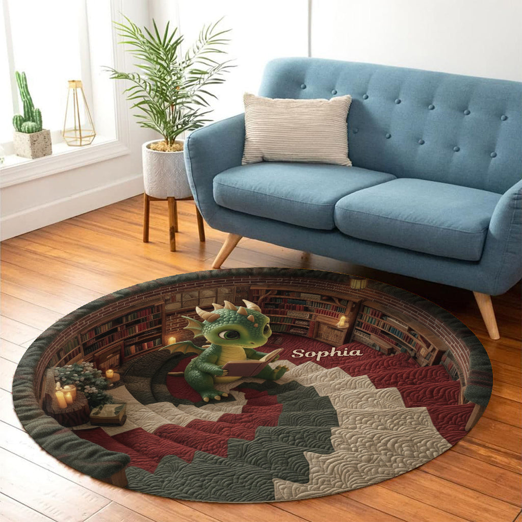 Tapis rond personnalisé Love Books