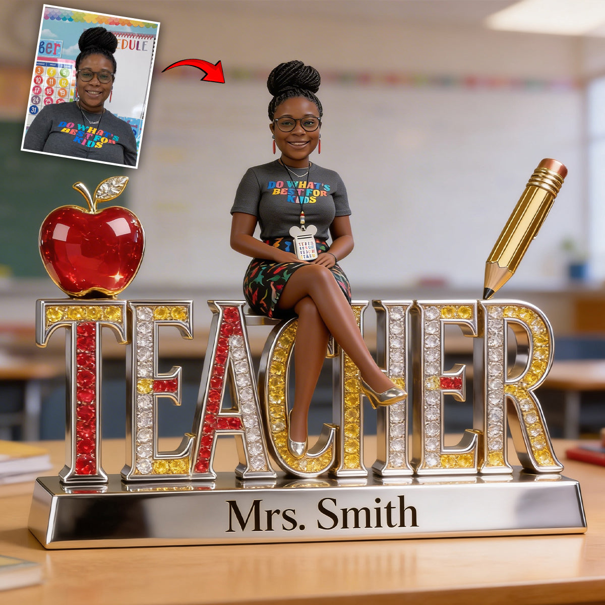 The Amazing Teacher Gift Set - Personalized Teacher Cardigan & Tumbler & Plaque