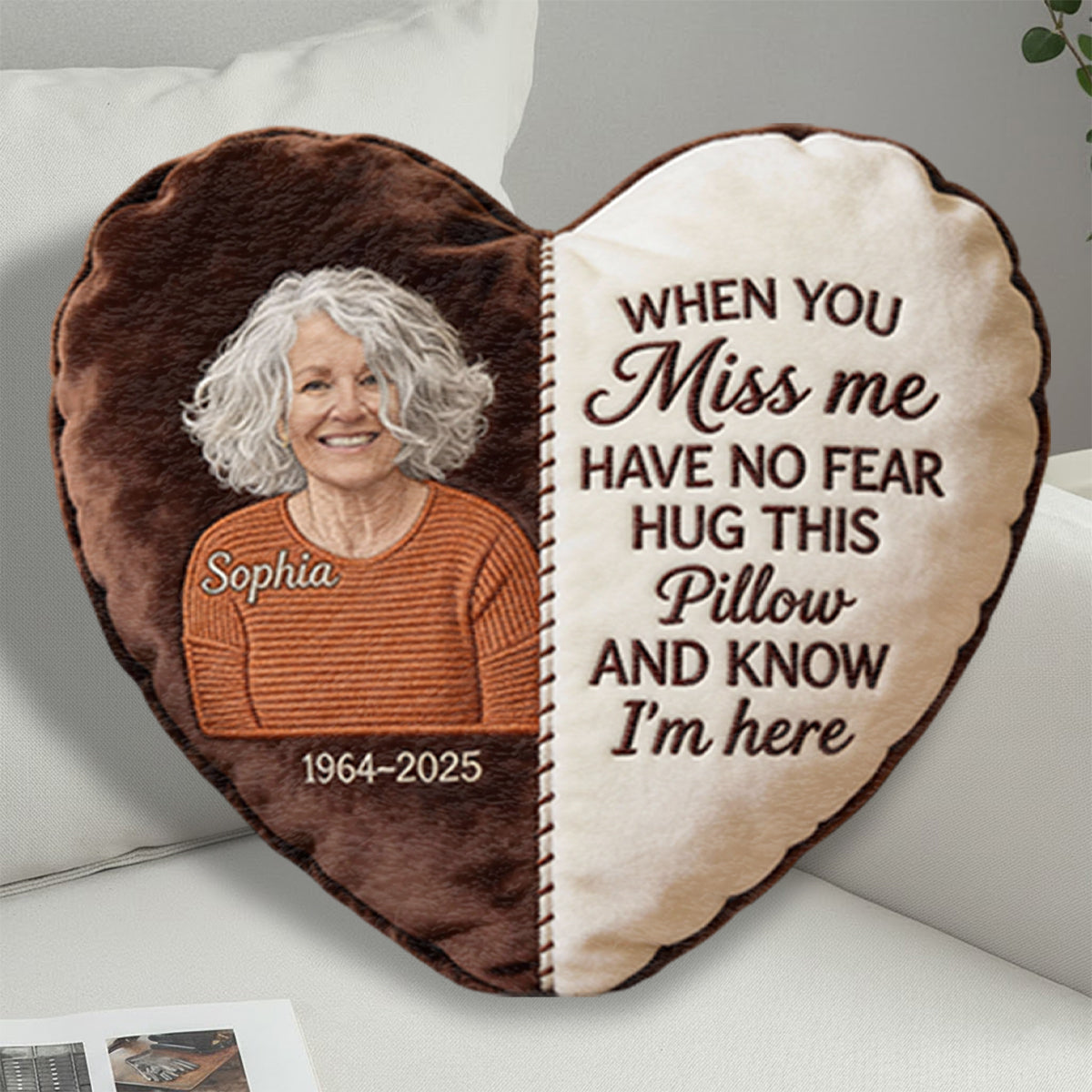 In Loving Memory - Personalized Memorial Faux Fur Shaped Pillow