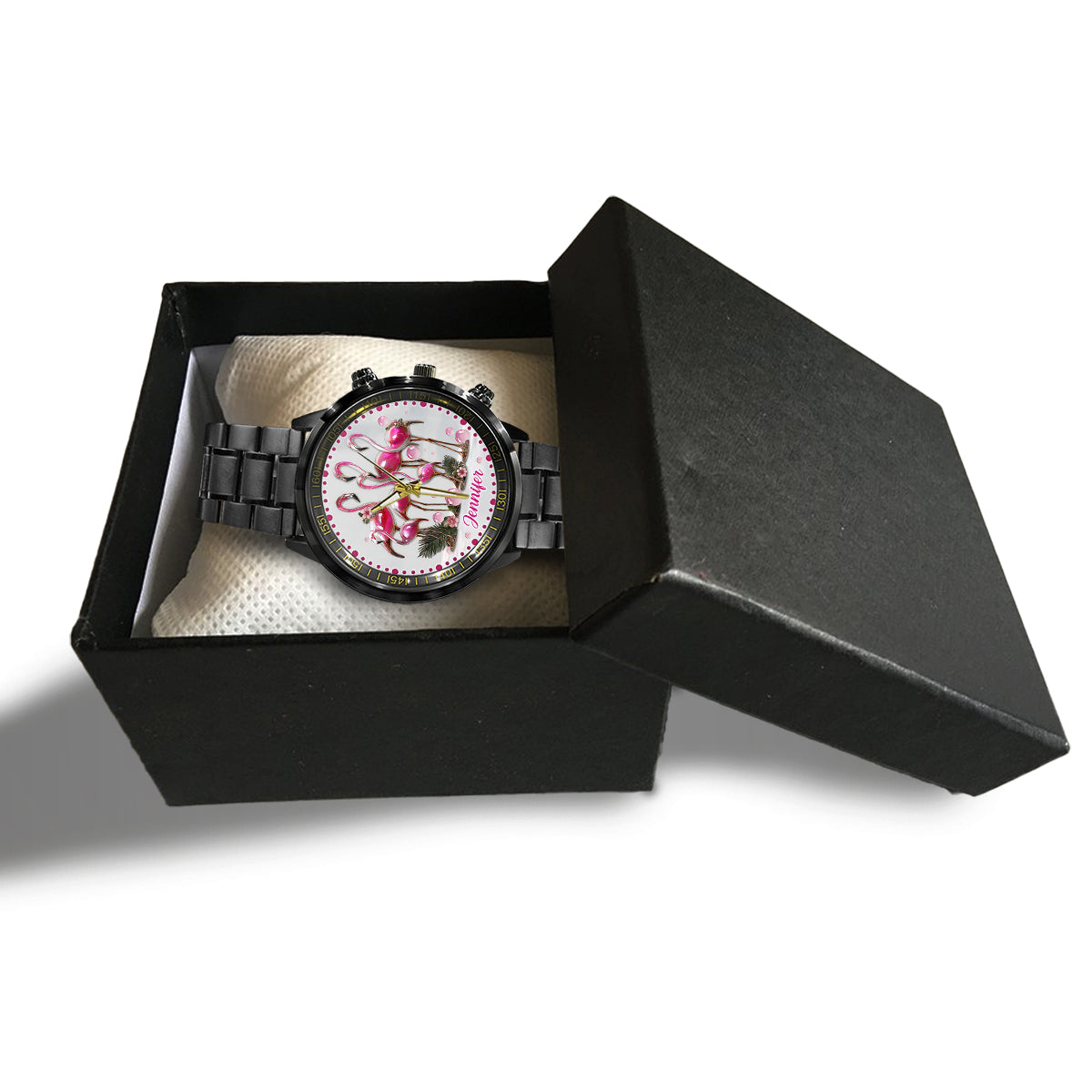 Eleganter Flamingo – Personalisierte Flamingo-Handuhr