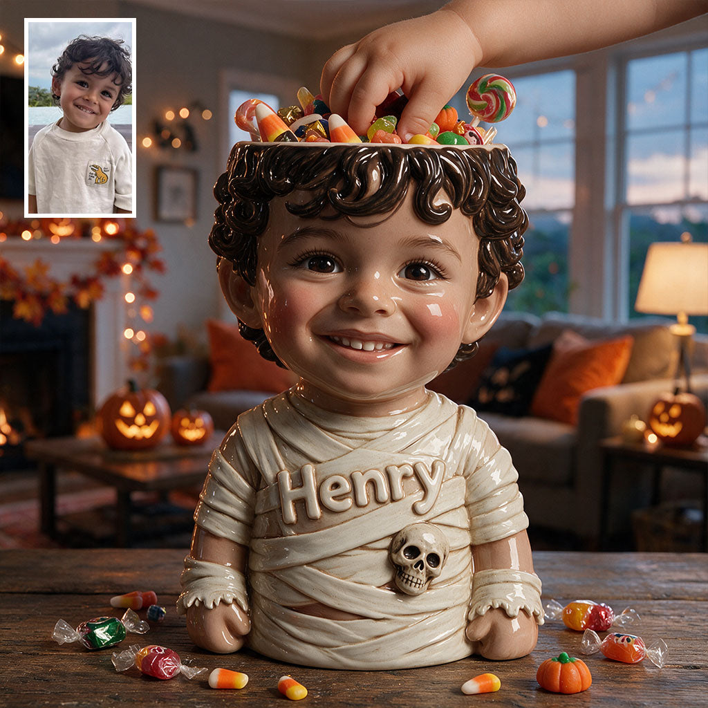 Halloween Candy Holder - Personalized Kid Acrylic Pot