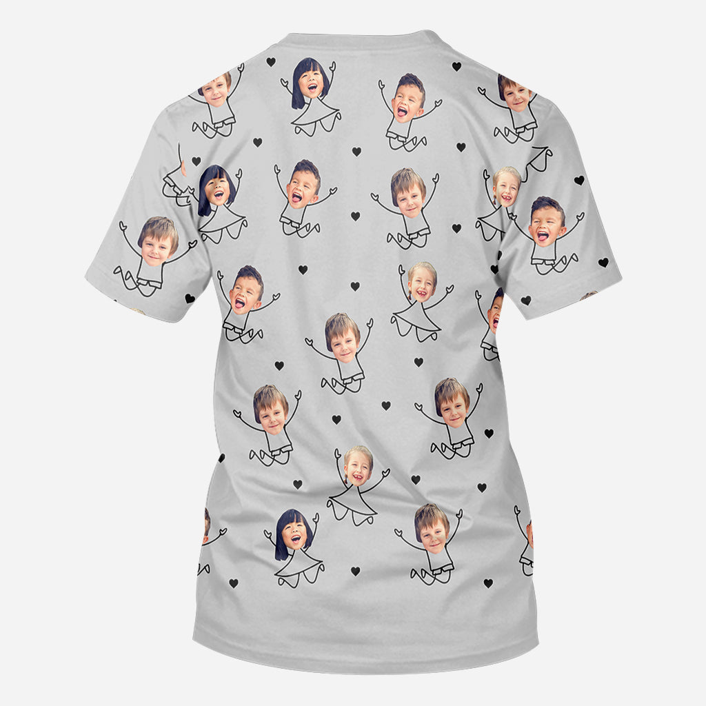 Daddy We Love You This Much - Personalized Father All Over Shirt