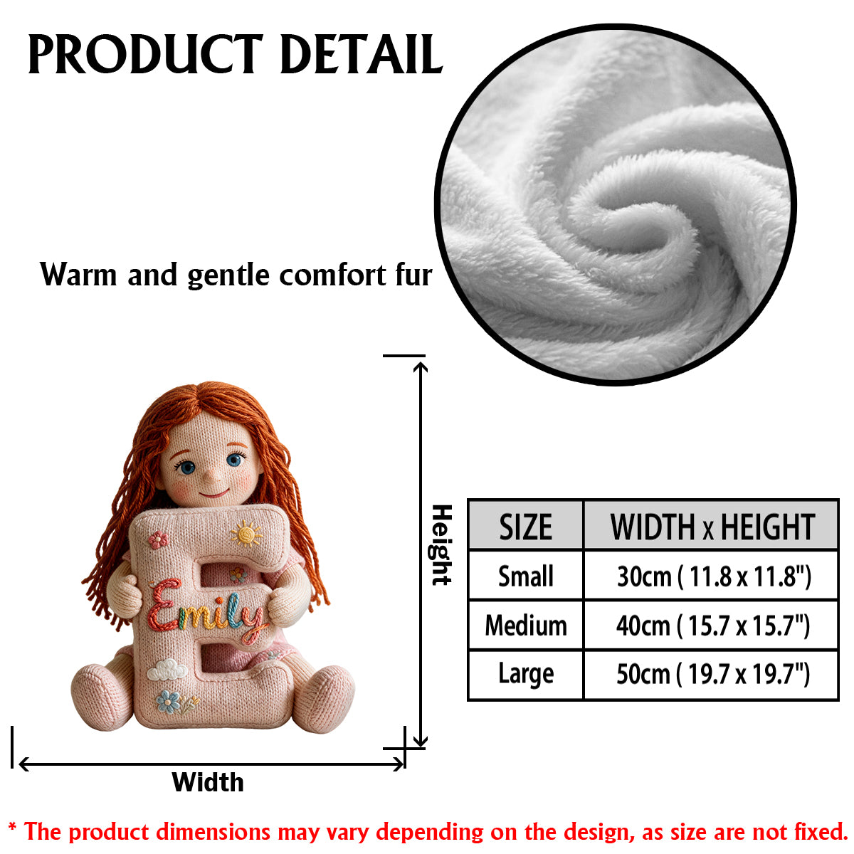 Petit Moi, Gros Câlins - Coussin Personnalisé en Fourrure Synthétique