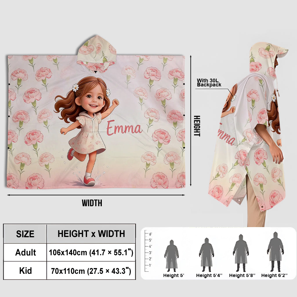 Any Photo Perfect Gift For Kids - Personalized Kid Rain Poncho Coat