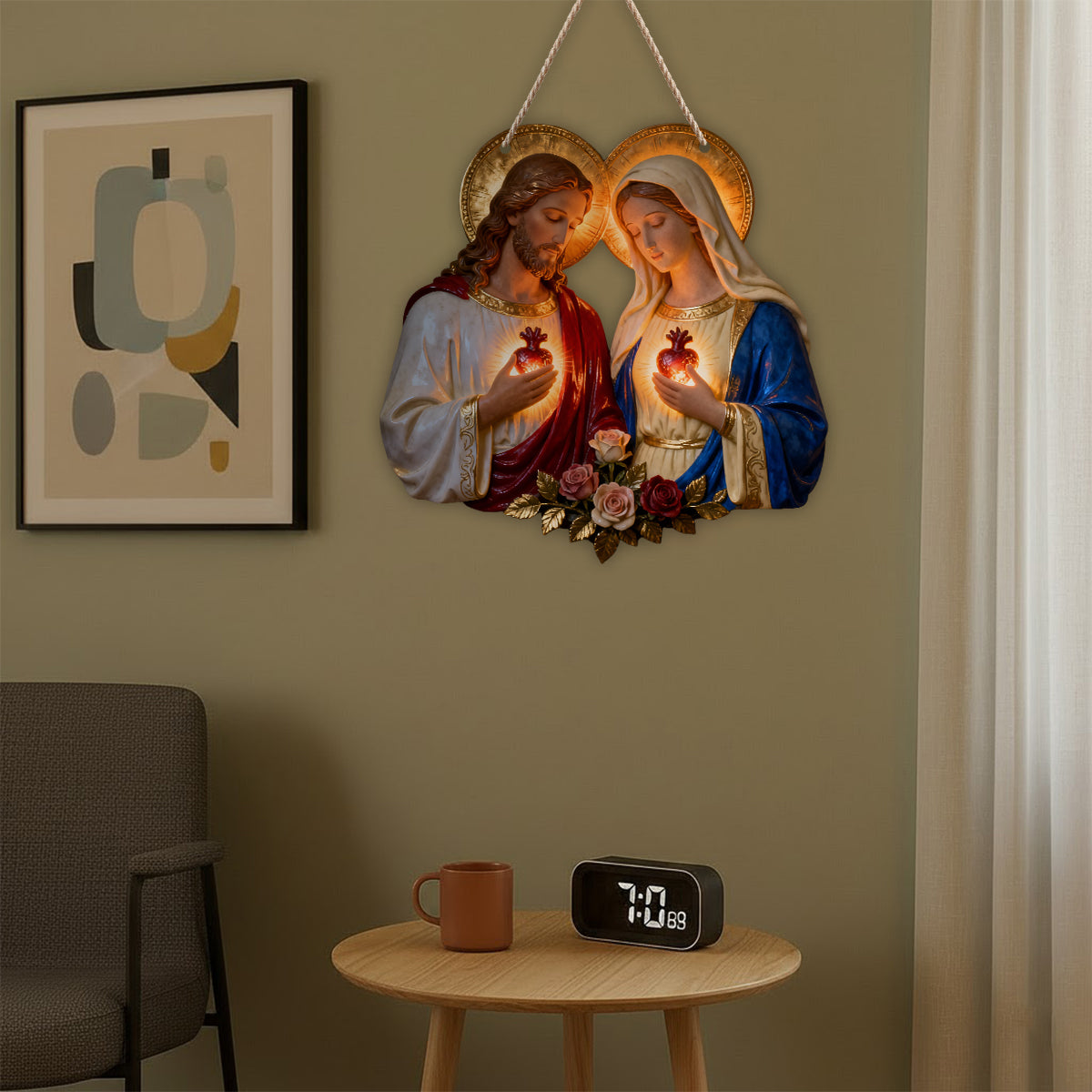 Sacred Hearts Christian - Personalisiertes christliches LED-Licht-Acrylschild